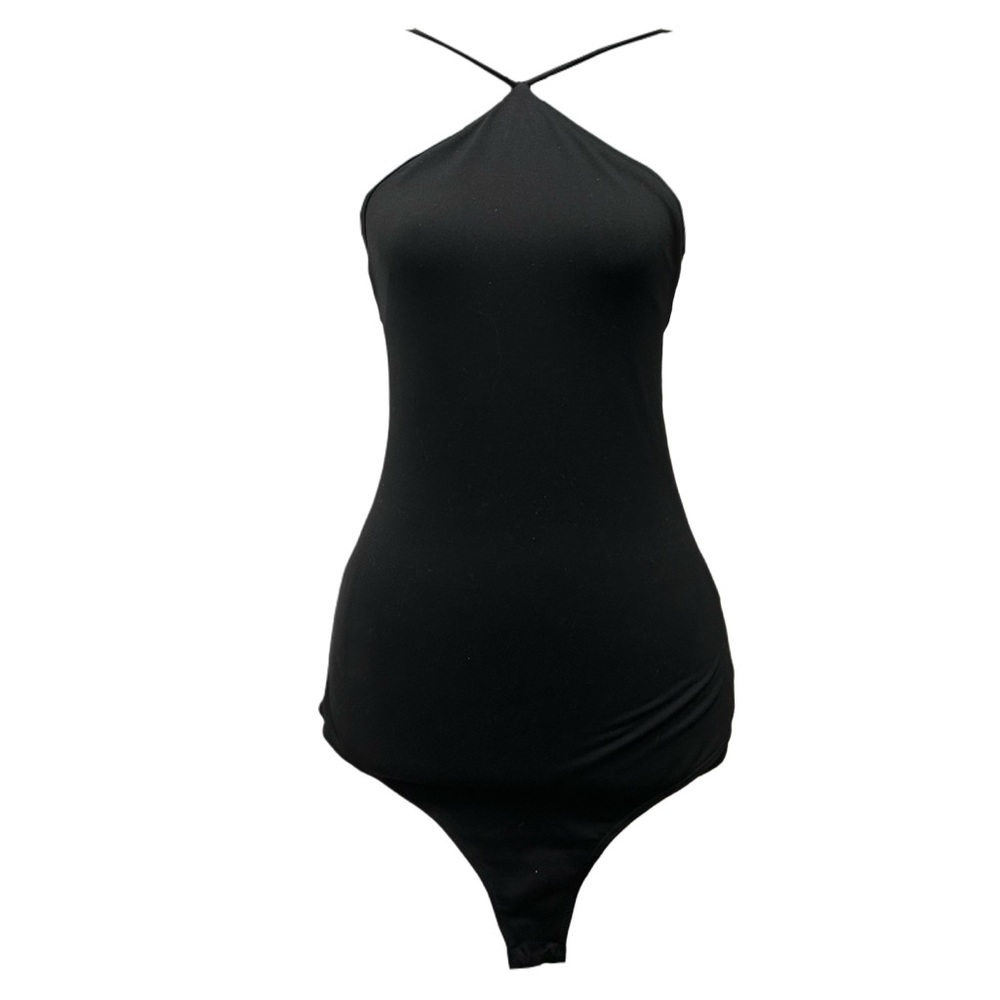Black halter neck bodysuit | double lined | size medium